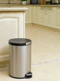 Obsessions Artistic Stainless Steel Step Bin Silver-12L - Jagdish Store Online Since 1965