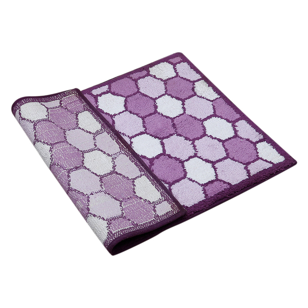Polka(Purple) Cotton Bath Door Mat(50 X 76 Cm ) - Jagdish Store Online Since 1965