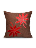 Patch work(Red)-Jute Cushion Cover(Brown) - Jagdish Store Online Since 1965