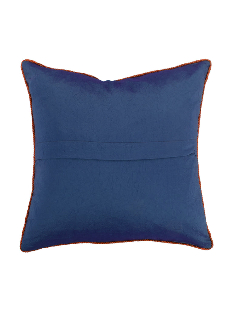 Stitched Quilt-Polyester Cushion Cover(Blue) - Jagdish Store Online Since 1965
