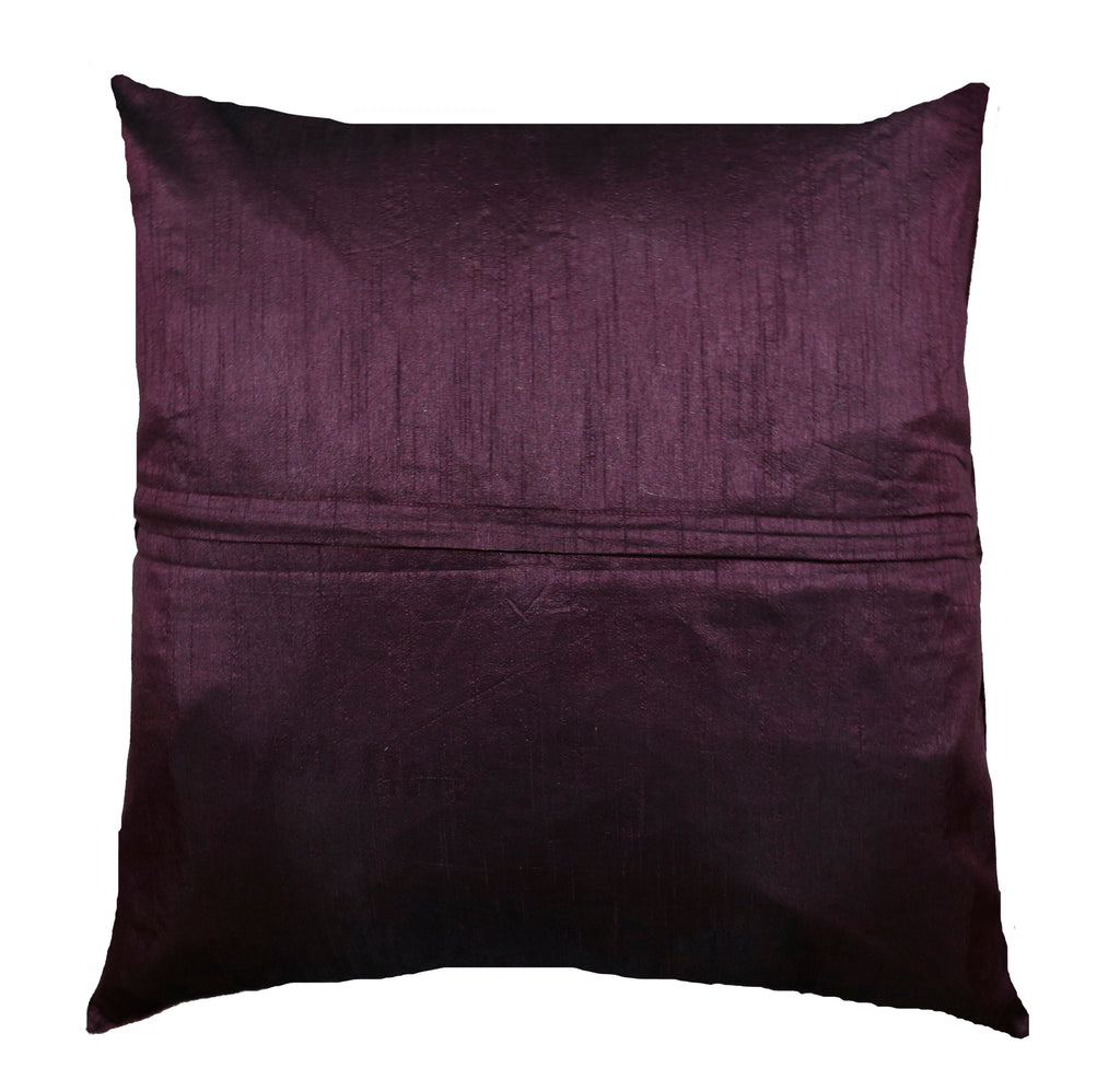 (Wine/Grey)Embroidery- Polyester Cushion Cover - Jagdish Store Online Since 1965