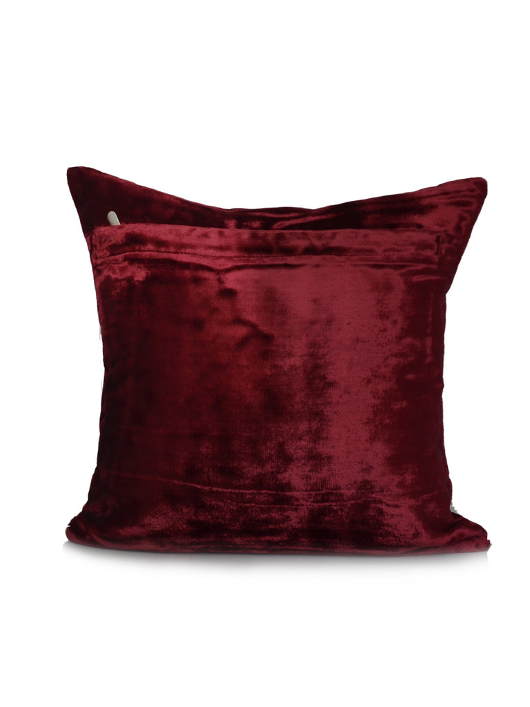 Paisley-Chenille Cushion Cover(Maroon) - Jagdish Store Online Since 1965