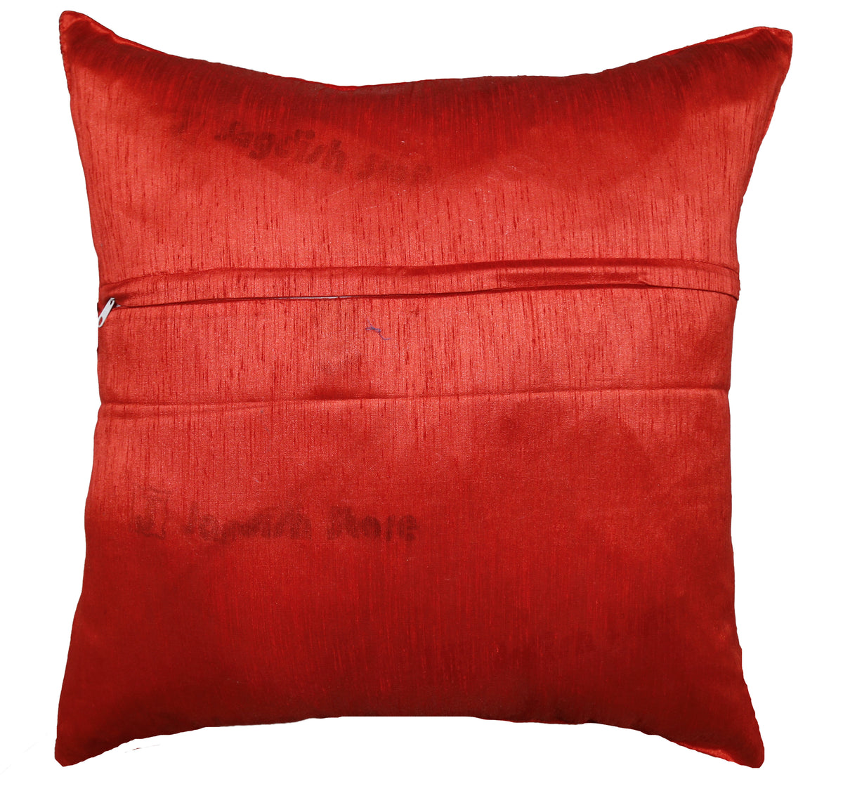 Plain red reverse with concealed zip