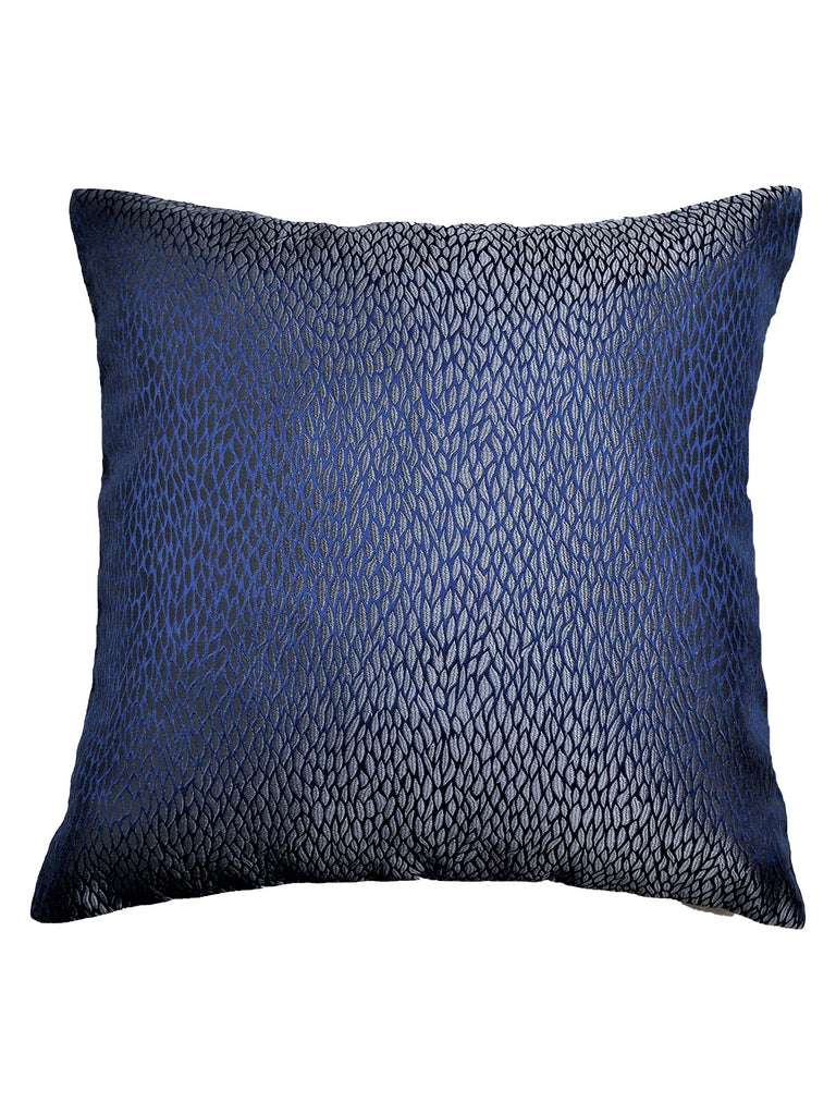 (Blue) Leaf Design- PolyCotton Cushion Cover - Jagdish Store Online Since 1965