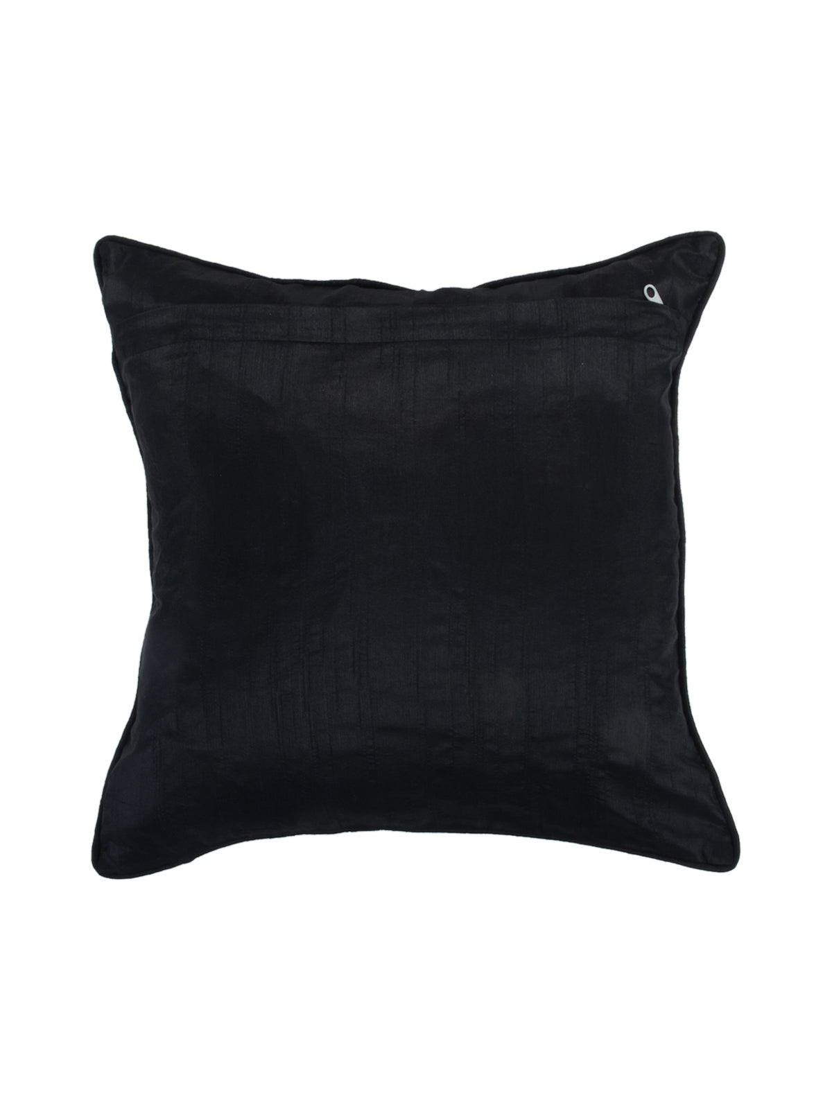 Multicolor embroidered cushion cover zipper back view