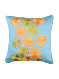 Polyester Floral Embroidered Cushion Cover