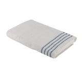 Plain (White) Cotton Bath Towel with Blue Strips 30x60 Inch - Jagdish Store Online Since 1965