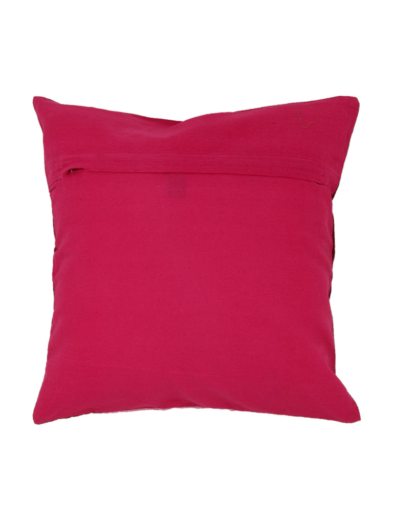 (Magenta/Pink)Embroidery- Dupion Silk Cushion Cover - Jagdish Store Online Since 1965