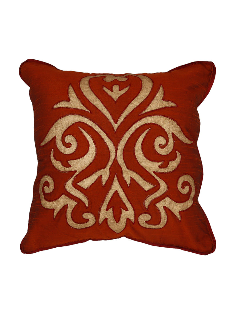 (Rust)Patch Work- Dupion Silk Cushion Cover - Jagdish Store Online Since 1965