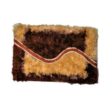(Orange/Brown) Modern Polyester Fur Indoor Mat(40 X 60 Cm) - Jagdish Store Online Since 1965
