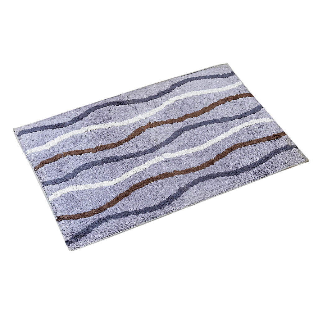 Striped Cotton Bath Door Mat(Purple)(50 X 76 Cm ) - Jagdish Store Online Since 1965