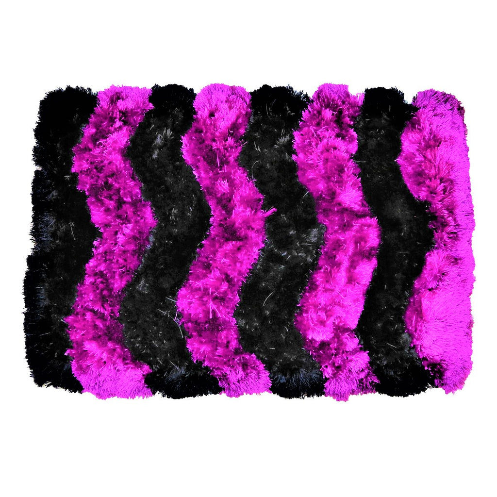 (Purple/Black) Modern Polyester Fur Indoor Mat(40 X 60 Cm) - Jagdish Store Online Since 1965