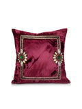 Hand Embroidery Velvet Cushion Cover(Maroon) - Jagdish Store Online Since 1965
