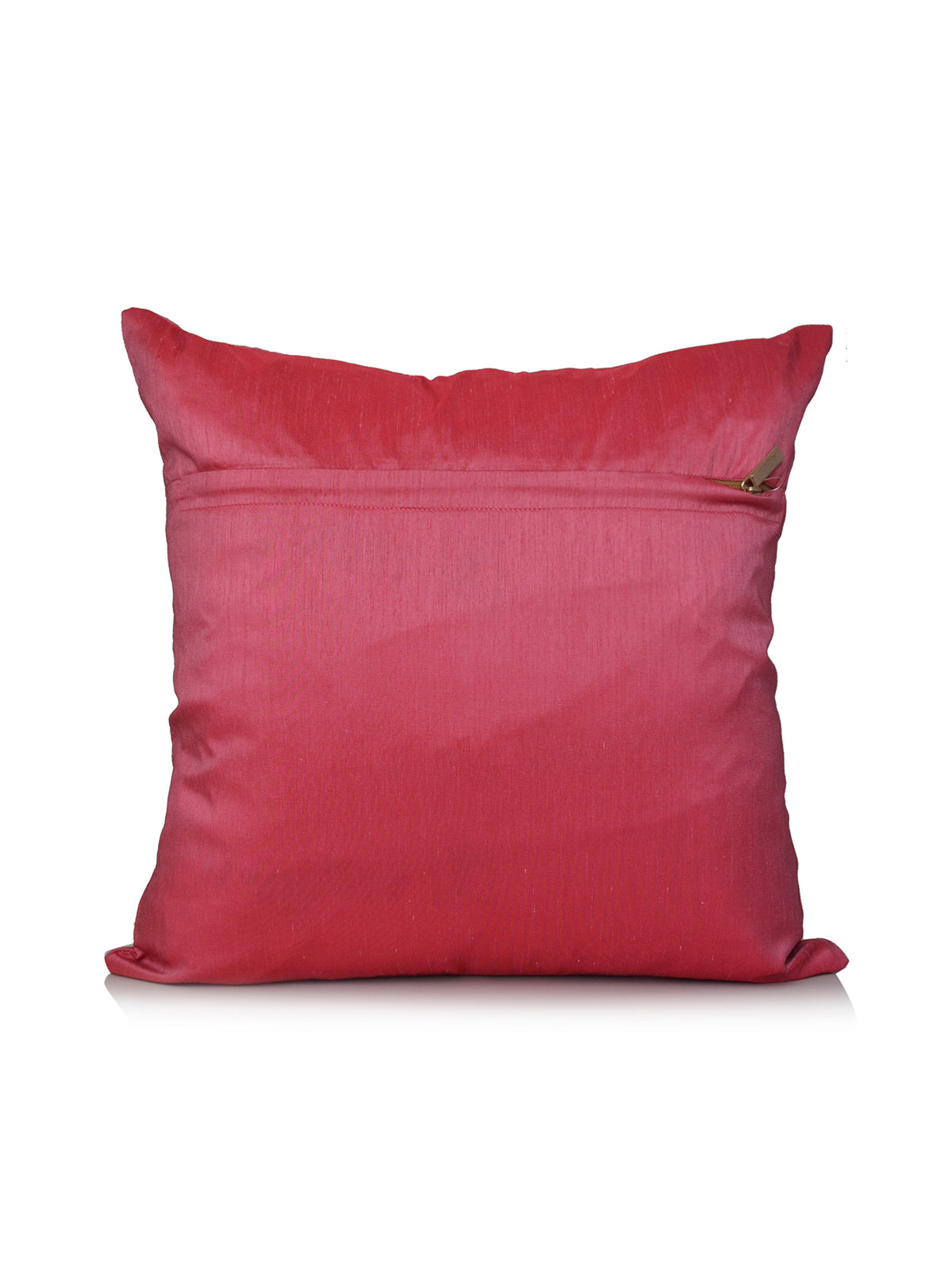 Plain rose pink dupion silk reverse of the sunburst cushion cover