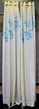 (Aqua) Curtain Self Design- Poly/Cotton(7 X 4 Feet) - Jagdish Store Online Since 1965