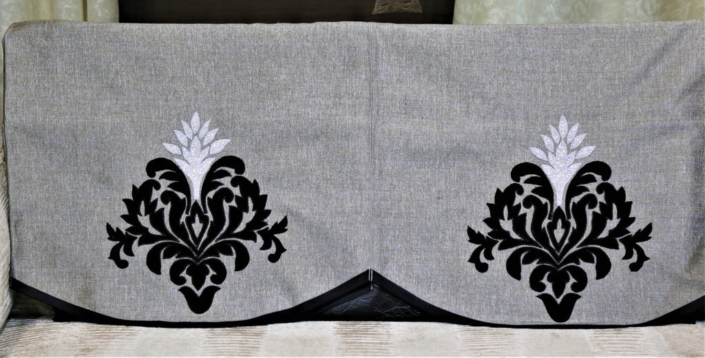 (Black/Grey)Sofa Back Motif Design -Polyester(57.5x62.5 Cm) - Jagdish Store Online Since 1965