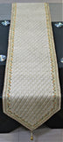 Sequence Work +Embroidery(13 X 72 Inch) Table Runner(Beige)-Silk - Jagdish Store Online Since 1965