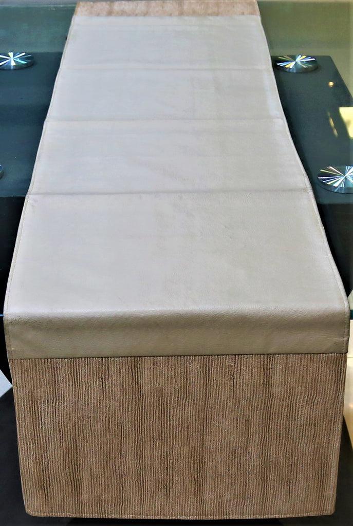 Plain(13 X 60 Inch) Table Runner(Beige)-Leather - Jagdish Store Online Since 1965