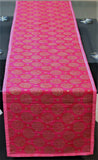 Block Printed Table Runner(Magenta)-Dupion Silk - Jagdish Store Online Since 1965