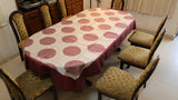 Embroidery(60x108 Inch)Table Cover(Cream/Magenta)-Sheer/Polyester - Jagdish Store Online Since 1965