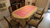 Foil Printed(60x108 Inch)Table Cover(Pink/Beige)-Non Woven - Jagdish Store Online Since 1965