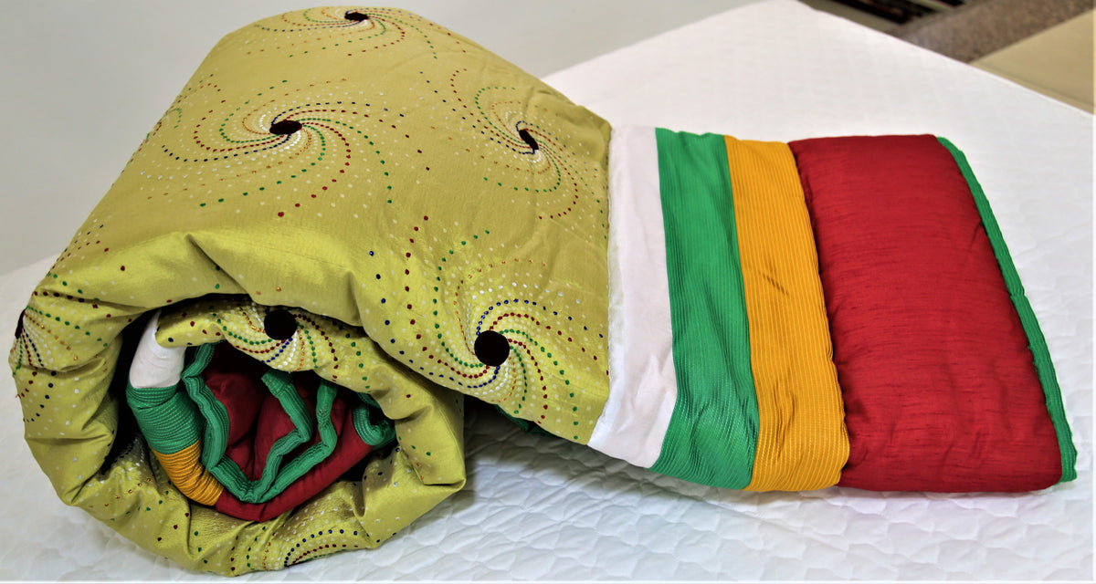Swrill Design(Multi) PolyCotton Quilt (90x108 Inch)-400 GSM - Jagdish Store Online Since 1965