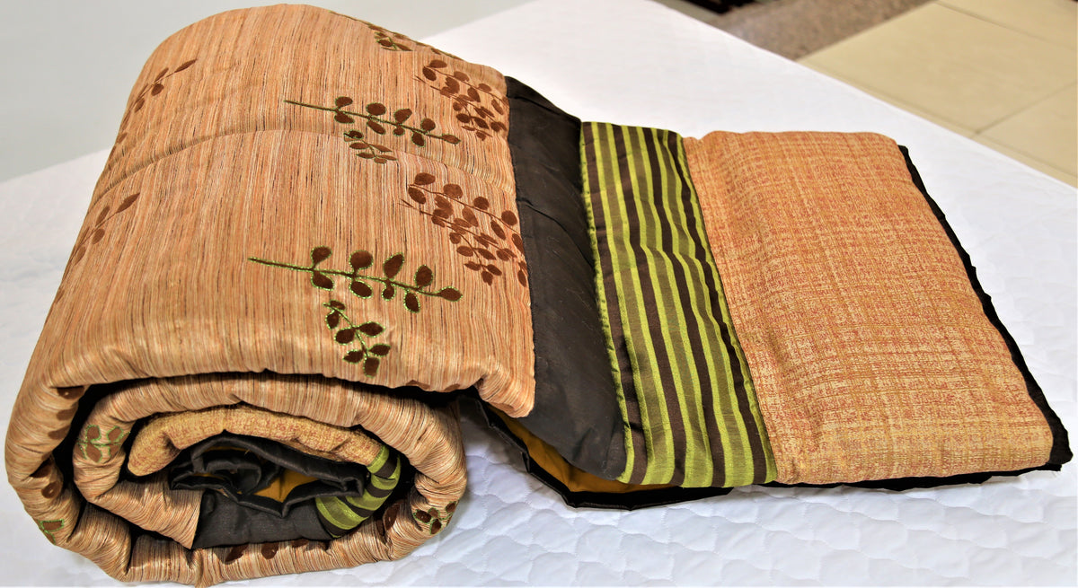 Ceter Highlight(Rust/Brown) PolyCotton Quilt (90x108 Inch)-400 GSM - Jagdish Store Online Since 1965
