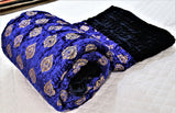 Foil Printed(Blue) Chenille Quilt (90x100 Inch) - Jagdish Store Online Since 1965