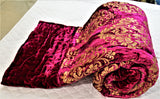 Foil Printed(Magenta/Gold) Chenille Quilt (90x100 Inch) - Jagdish Store Online Since 1965