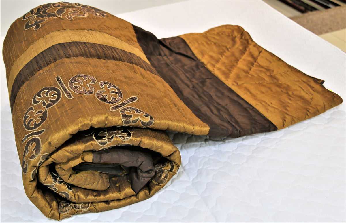 Patch Work(Brown) PolyCotton Quilt (90x108 Inch) - Jagdish Store Online Since 1965