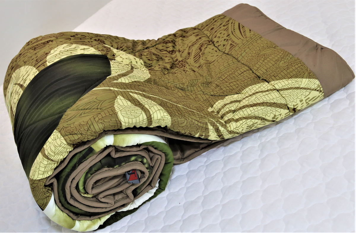 Printed(Green) PolyCotton AC Quilt (84x94 Inch)-250 GSM - Jagdish Store Online Since 1965