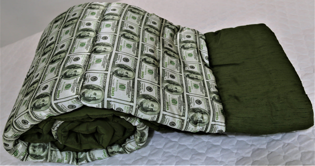Printed(Cream/Green) Polyester Quilt (60x90 Inch)-250 GSM - Jagdish Store Online Since 1965