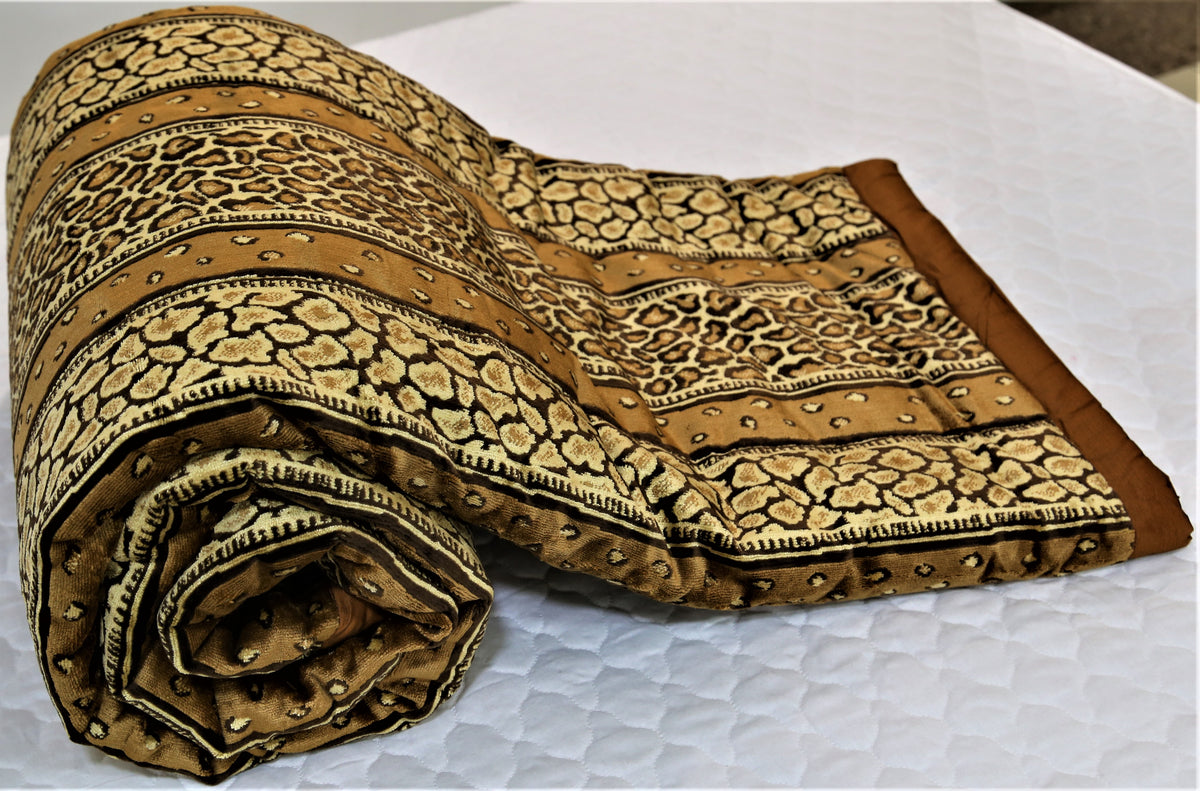 Jaipuri(Brown) Blanket Quilt (60x90 Inch)-250 GSM - Jagdish Store Online Since 1965
