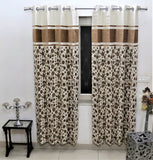 (Brown) Curtain Self Design- Polyester(7 X 4 Feet) - Jagdish Store Online Since 1965