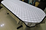 Embroidery(60x108 Inch)Table Cover(Black/Grey)-Sheer/Polyester - Jagdish Store Online Since 1965