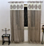 (Coffee) Curtain Self Design- Sheer(7 X 4 Feet) - Jagdish Store Online Since 1965