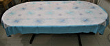 Embroidery(60x108 Inch)Table Cover(S.Blue/White)-Sheer/Polyester - Jagdish Store Online Since 1965