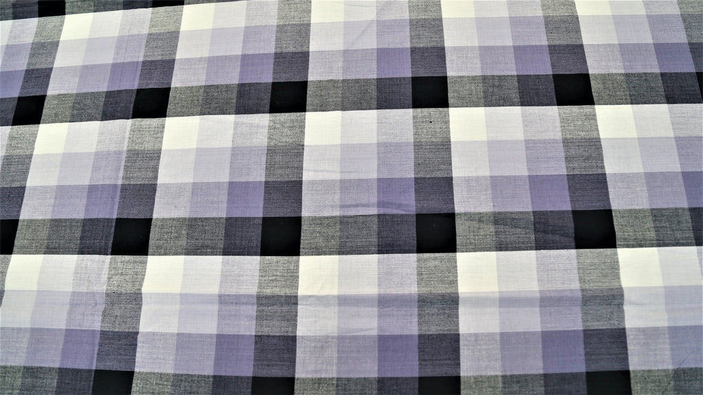 Printed Check(60x120 Inch)Table Cover(Black/Grey)-Cotton - Jagdish Store Online Since 1965