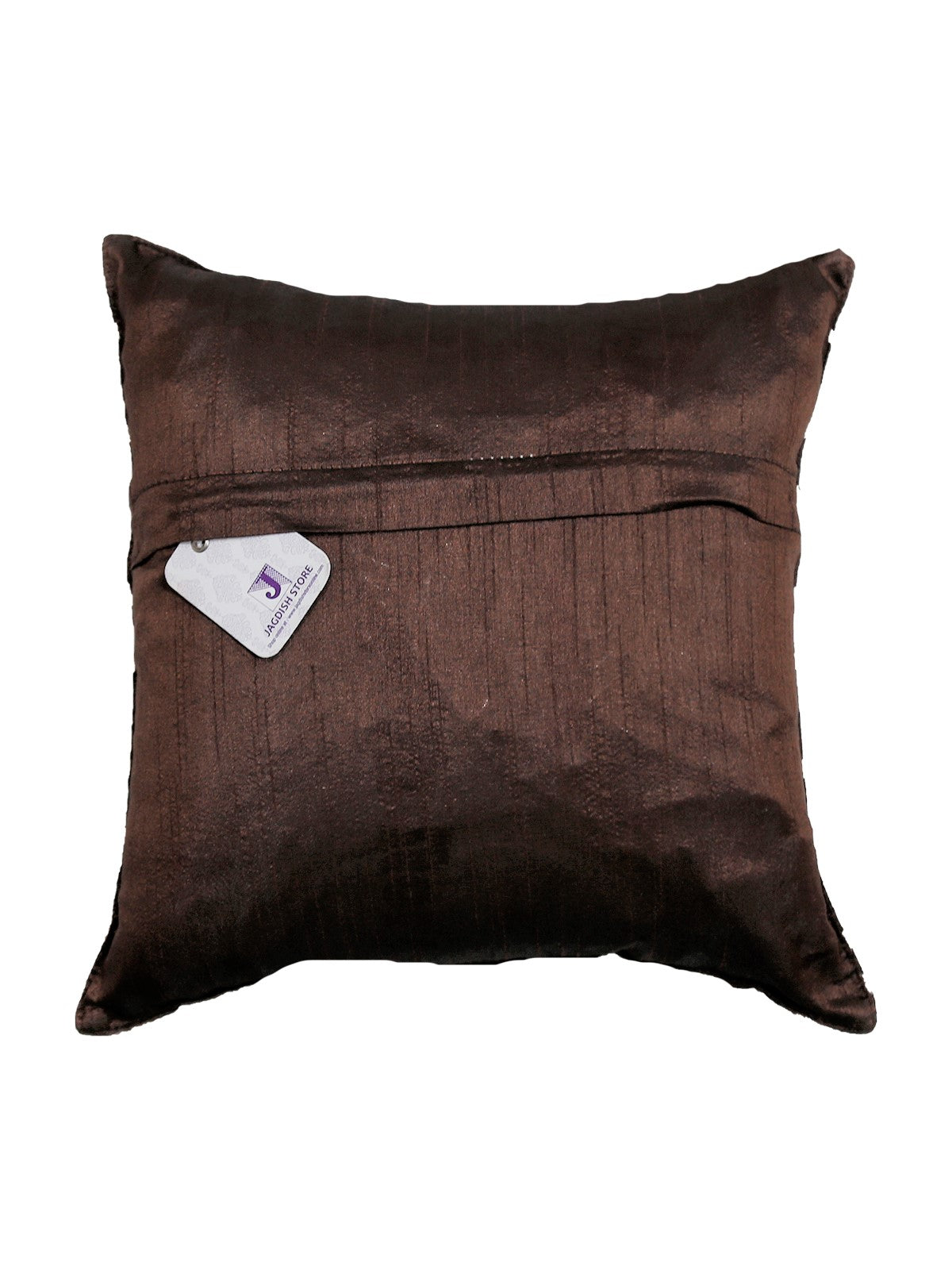 Plain dark brown reverse with concealed zip