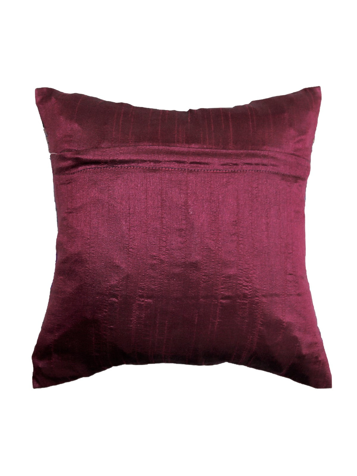 Magenta Brocade Polyester Cushion Covers 12x12 inch front view
