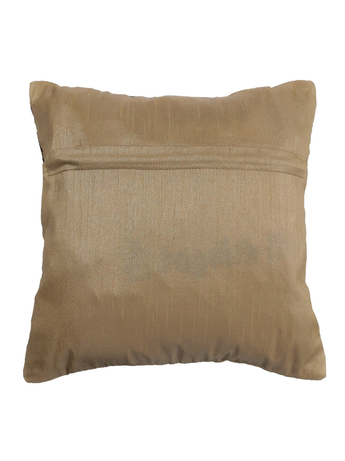 Beige Embroidered Polyester Cushion Covers 12x12 inch front view