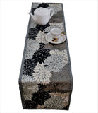 Embroidery Table Runner(Silver)-Dupion Silk - Jagdish Store Online Since 1965