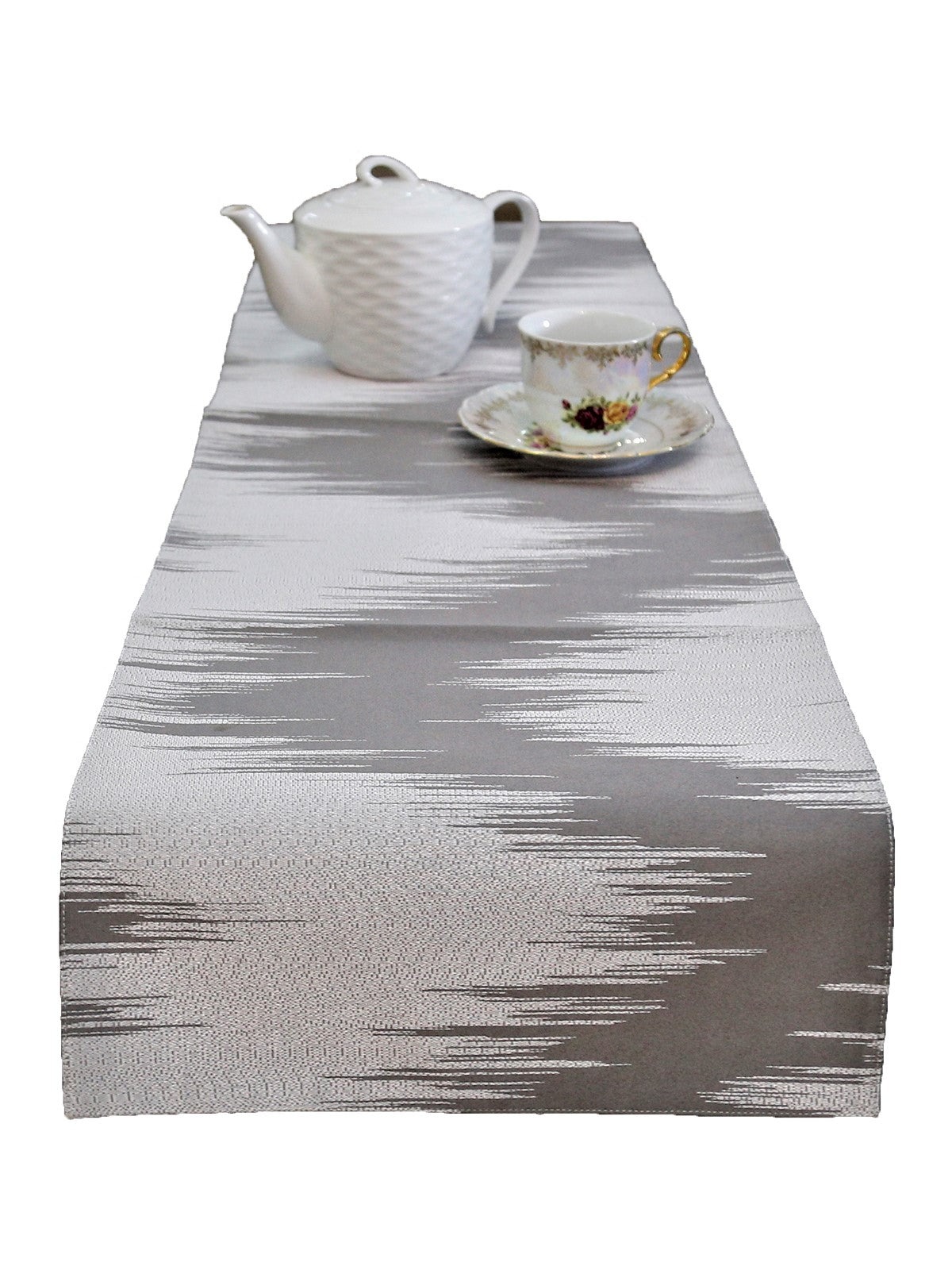 Grey Polyester Table Runner 13x48 front view