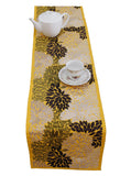 Embroidery(13 X 90 Inch) Table Runner(Yellow)-Dupion Silk - Jagdish Store Online Since 1965