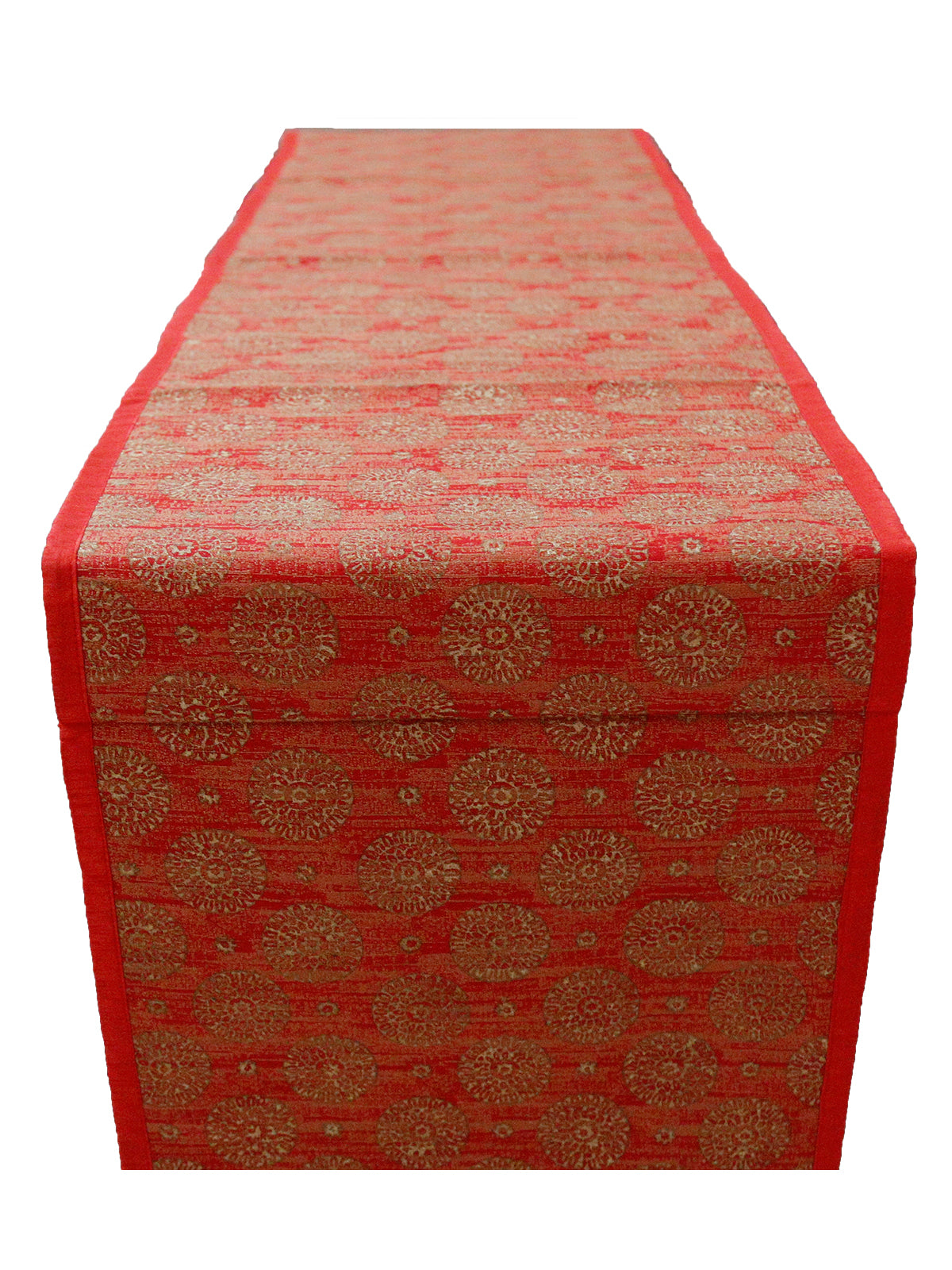 Maroon Dupion Silk Table Runner 13 X 90 inch front view