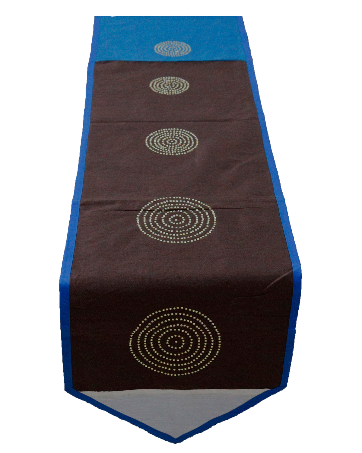 Black Sequin Work Dupion Silk Table Runner 14x108 inch front view