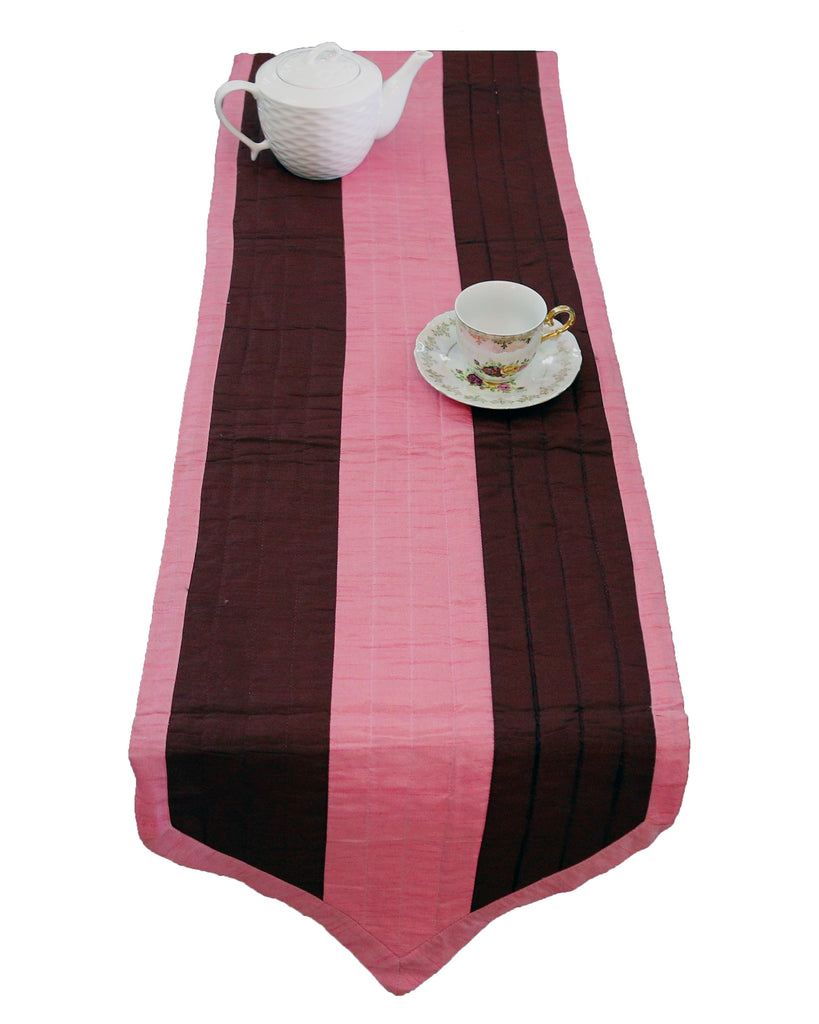 Reversible Quilted (16 X 100 Inch) Table Runner(Pink/Maroon)-Polyester - Jagdish Store Online Since 1965