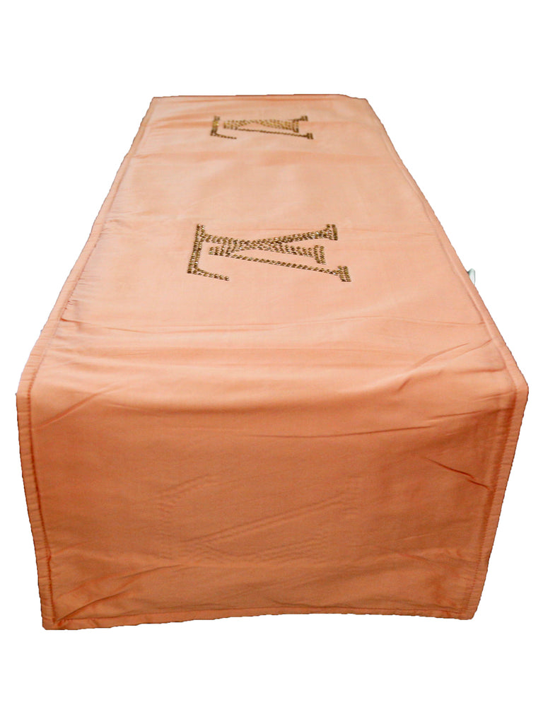 Sequence Work(15 X 82 Inch) Table Runner(Peach)-Polyester - Jagdish Store Online Since 1965