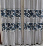 (Aqua Blue) Curtain Self Design- Polyester(9 X 4 Feet) - Jagdish Store Online Since 1965