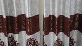 (Maroon) Curtain Self Design- Polyester(9 X 4 Feet) - Jagdish Store Online Since 1965